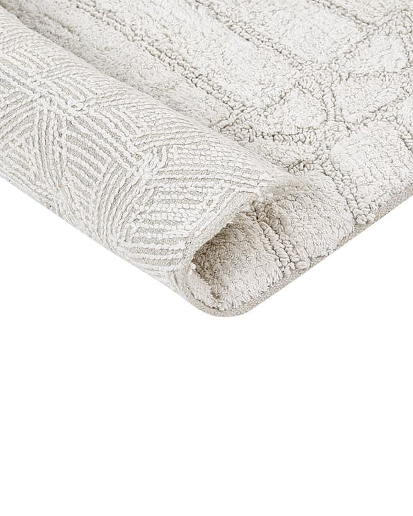 Badematte Beige Bomull 60 x 90 cm Dekorativt mønster Moderne design Bad Baderomstilbehør Teppe Baderomsmatte
