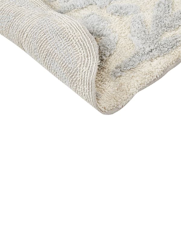 Badematte Grå Bomull 60 x 90 cm Blomstermønster Asymmetrisk Moderne design Bad Baderomstilbehør Teppe Baderomsmatte