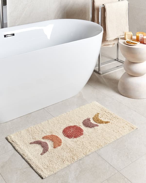 Badematte Beige Bomull 50 x 80 cm Dekorativt mønster Moderne design Bad Baderomstilbehør Teppe Baderomsmatte