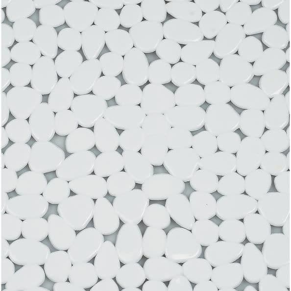 Rund PVC duschmatta Spirella RIVERSTONE ø57cm Vit - Halkfri och säker