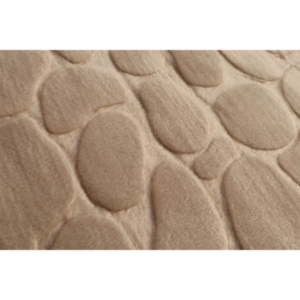 Beige Microfiber Anti-Slip Badetæppe 45x70 cm