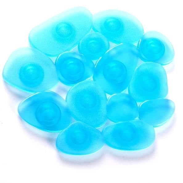 Halkfria dusch- eller badmattor PVC PEBBLES - MSV - Set om 4 - Transparent Blue