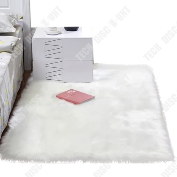 TD® Vit hel boutique liten matta matta vinterimitation får plysch sovrumsfönster halkfri golvmatta foto dekor