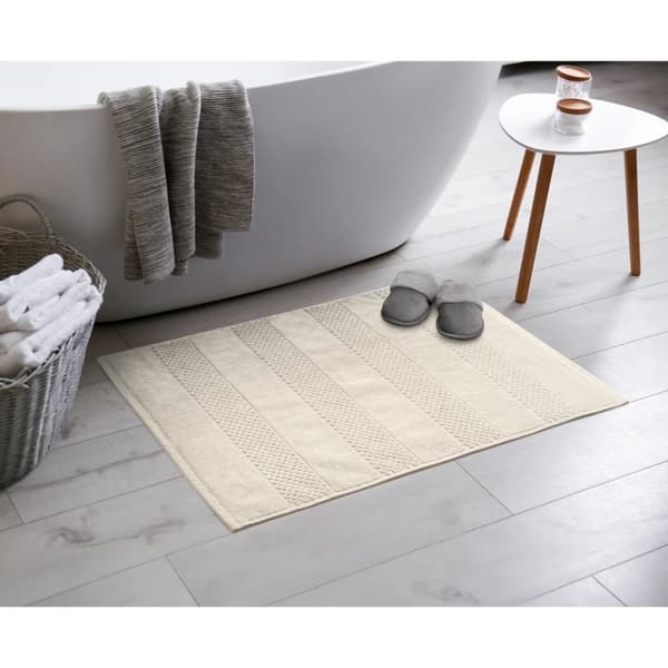 Kylpyhuonematto 60x90 JESSI Eurofirany kohokuvioitu geometrinen beige