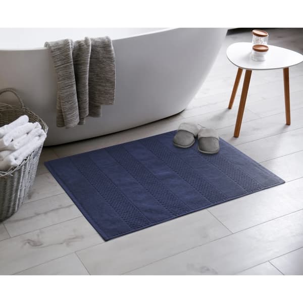 Badrumsmatta 60x90 JESSI Eurofirany präglad geometrisk marinblå
