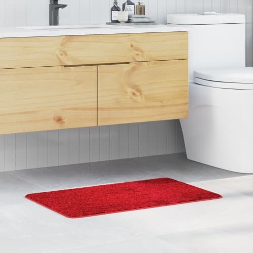 Badrumsmatta Rektangulär Röd 50x80 cm Polypropylen Rutschfri