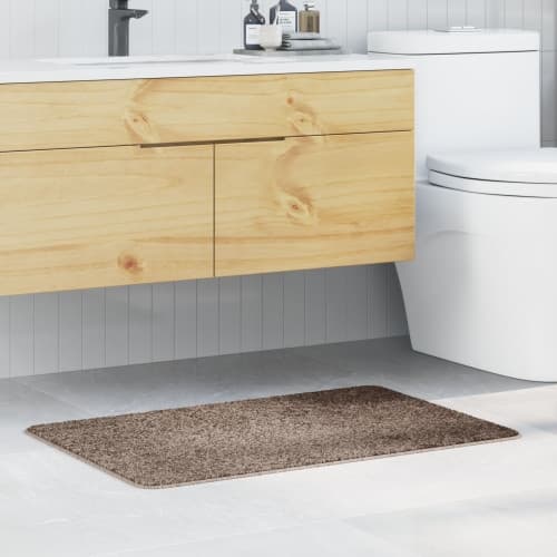 Badrumsmatta Rektangulär Brun 60x90 cm Polypropylen Rutschfri