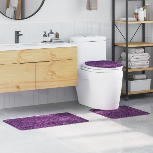 3-delars badmatta set Lila Polypropylen Halkfri
