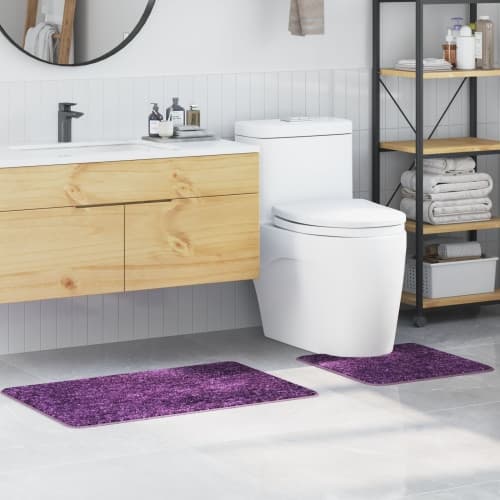 2-delars Badrumsmattset Lila Antiskid