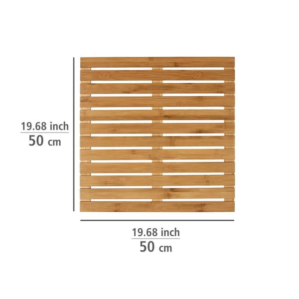 Duschgaller - WENKO - Fyrkantig bambu - Halkfri - 50 x 50 cm - Ekologisk