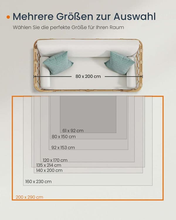 Tæppe, SONGMICS HOME Vintage TAR033L01, 160x230 cm, Beige