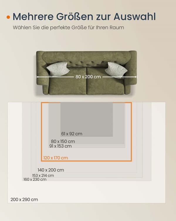 Tæppe, SONGMICS HOME Boho TAR027L02, 120x170 cm, Sand Beige