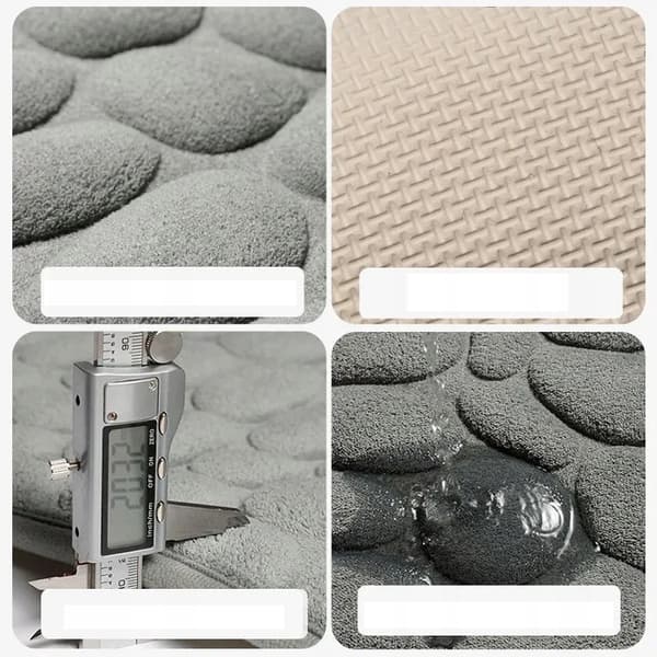 KYLPYHUONEMATTO Liukueste MEMORY FOAM Kivet MATTA Paksu MUSTA