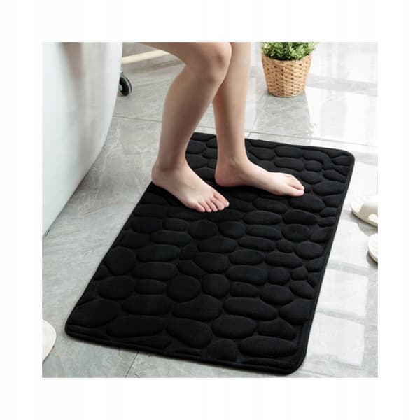 KYLPYHUONEMATTO Liukueste MEMORY FOAM Kivet MATTA Paksu MUSTA