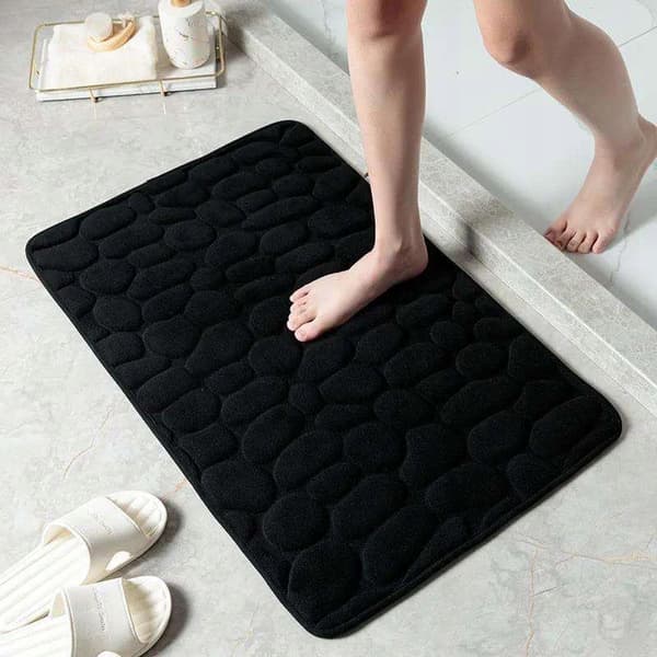 KYLPYHUONEMATTO Liukueste MEMORY FOAM Kivet MATTA Paksu MUSTA