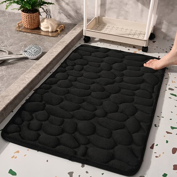 KYLPYHUONEMATTO Liukueste MEMORY FOAM Kivet MATTA Paksu MUSTA