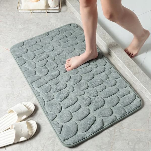 KYLPYHUONEMATTO Liukueste MEMORY FOAM Kivet MATTA Paksu MUSTA