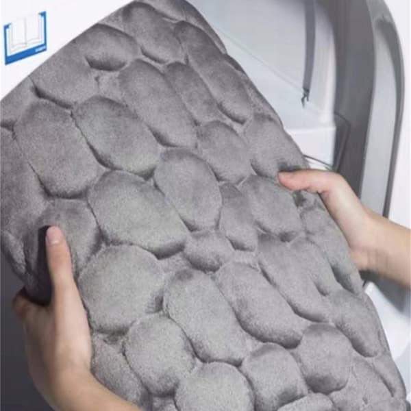 KYLPYHUONEMATTO Liukueste MEMORY FOAM Kivet MATTA Paksu MUSTA