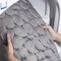 Miniatyrbillede 2 af 11: BADEVÆRELSESMÅTTE Skridsikker MEMORY FOAM Stones MÅTTE Tyk GRÅ