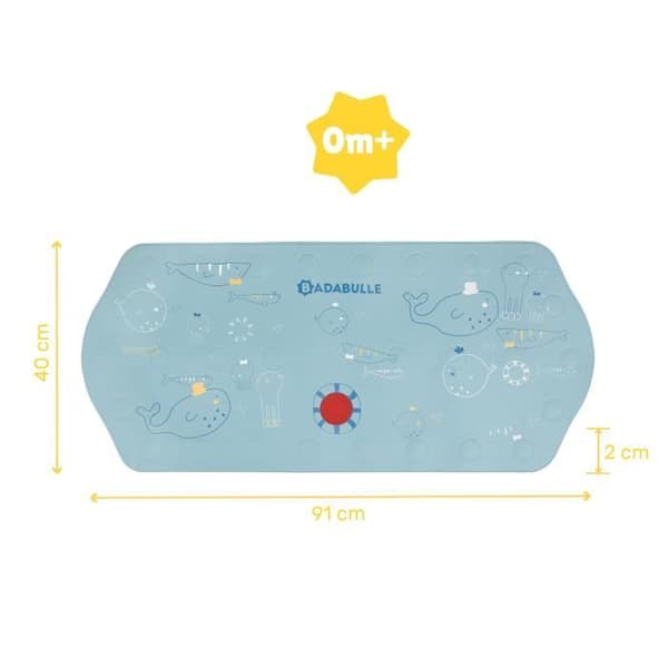 Badabulle XXL halkfri badmatta med temperaturindikator, 91 cm lång