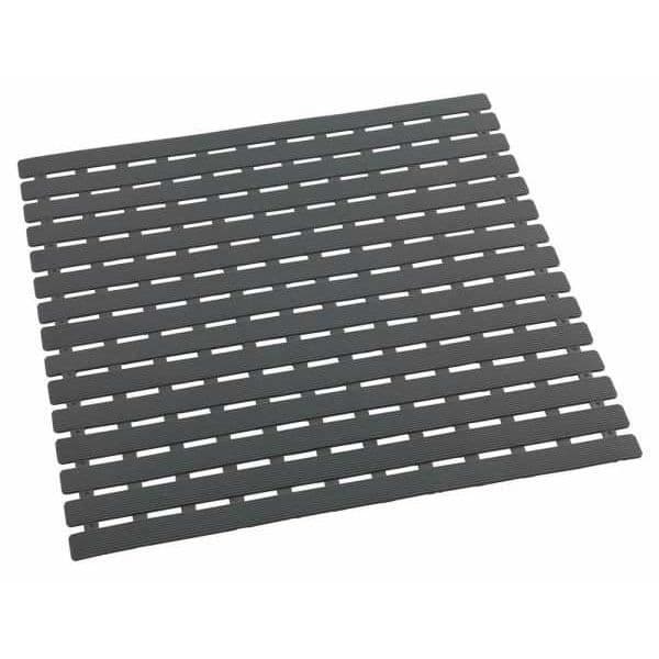 WENKO Duschmatta Arinos vit, halkfri badmatta med sugkoppar, plast, 54x54 cm, grå