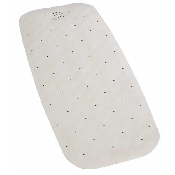 WENKO Naturlig Anti-Slip Badkarsmatta, Gummimatta för Standardstorlek Badkar, Gummi, 37x90 cm, Beige
