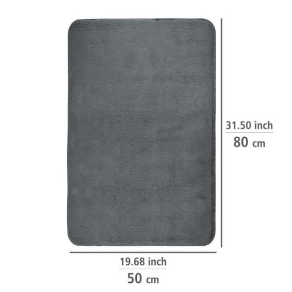 Badmatta - Wenko - "Saravan" halkfri mikrofiberbadmatta - Antracitgrå - L 80 x B 50 cm