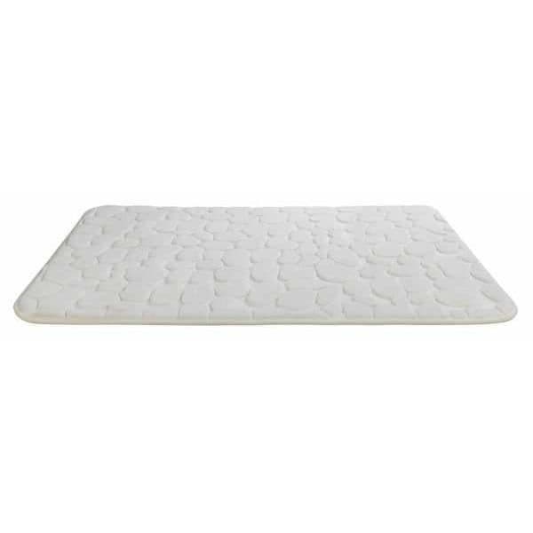WENKO Pebbles Memory Foam Badrumsmatta, Halkfri badrumsmatta, Polyester, 50x80 cm, Beige