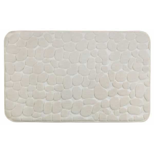 WENKO Pebbles Memory Foam Badrumsmatta, Halkfri badrumsmatta, Polyester, 50x80 cm, Beige