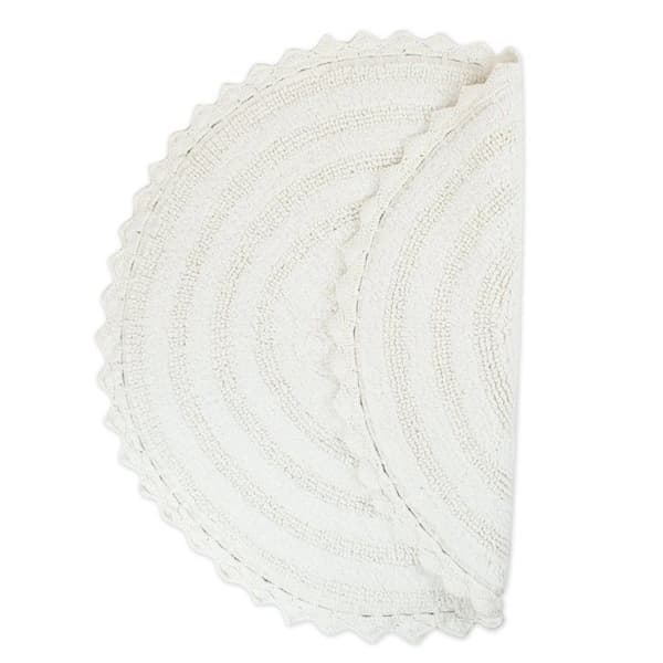 Dii - CAMZ35690 - Virkad Kollektion Omvända Badmatta, Rund, 70 cm i diameter, Vit