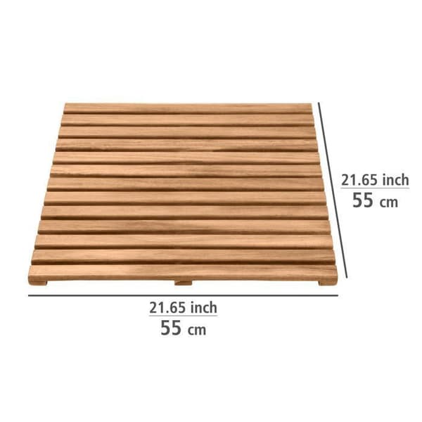 Duschgaller - WENKO - Acaciaträ - Halkfritt - 55 x 55 cm - Inomhus/Utomhus