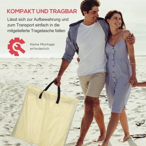 Strandmatta, 134x48x33-43 cm, Beige