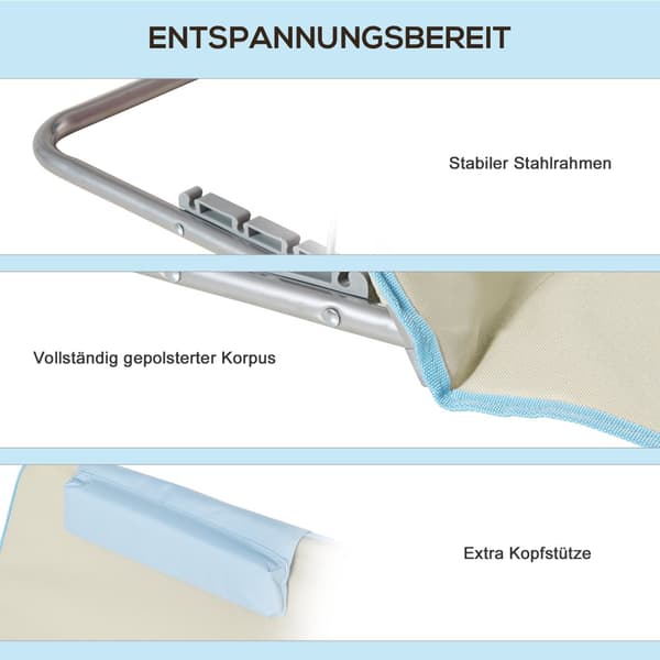 Strandmatta, 134x48x33-43 cm, Beige