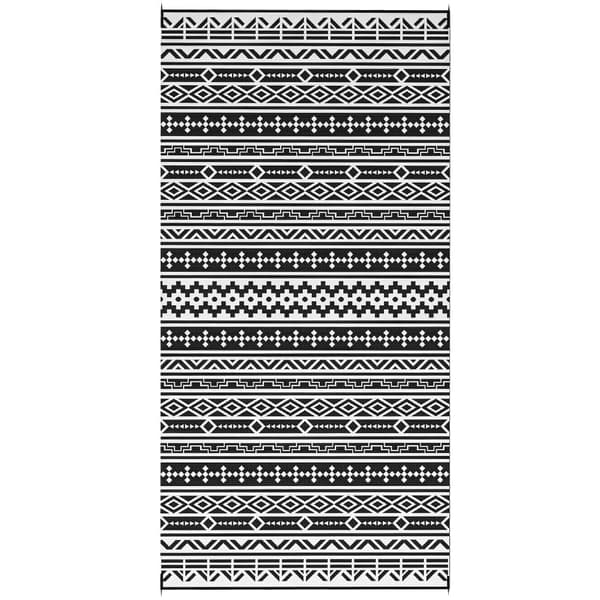 Ulkoilmaräsymatto, 548x274 cm, Musta+Valkoinen
