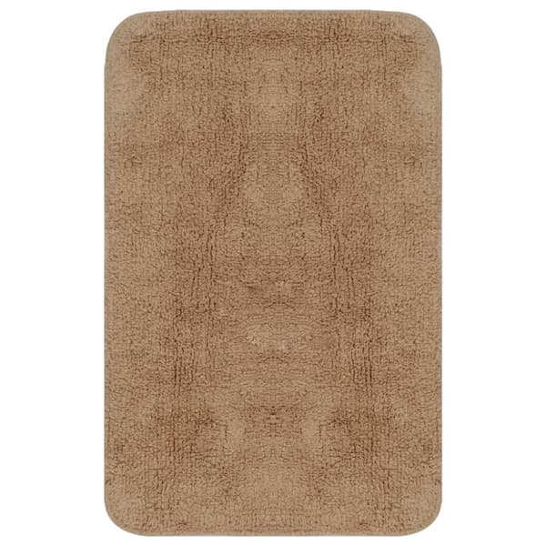 Badrumsmattor 3 st tyg beige