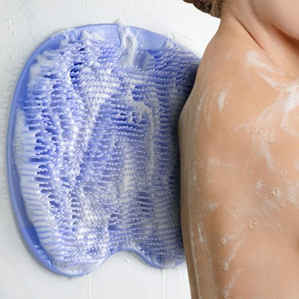 Auledio fodbørste til bruser, skridsikker silikone massagepude, vaskemaskine massager bruser med skridsikker sugekop