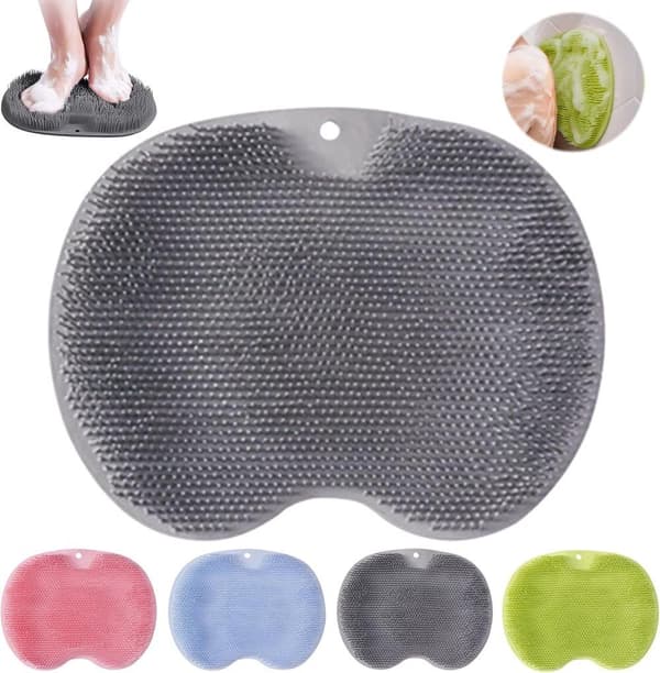 Auledio fodbørste til bruser, skridsikker silikone massagepude, vaskemaskine massager bruser med skridsikker sugekop