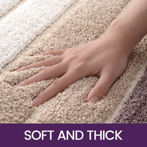 Lollanda Halkfri badmatta, extra mjuk badrumsmatta, maskintvättbar, vattenabsorberande, 40 x 60 cm, beige