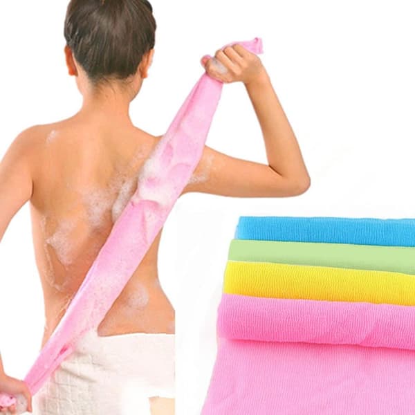Lollanda 4 st flerfärgad nylon japansk exfolierande duschskrubb bad tvättduk handduk kropp dusch rengöringssvampar