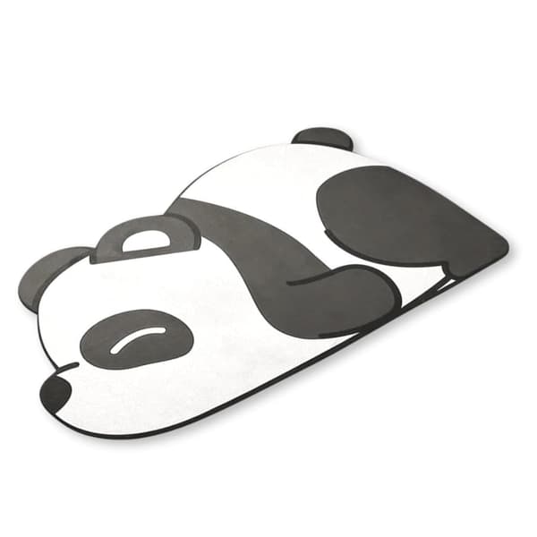 OBOSOE 1stk sød panda tegneserie vandabsorberende bademåtte, superabsorberende skridsikker måtte til badeværelse, hjem, køkken, 80 x 50cm