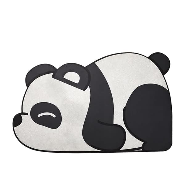 OBOSOE 1stk sød panda tegneserie vandabsorberende bademåtte, superabsorberende skridsikker måtte til badeværelse, hjem, køkken, 80 x 50cm