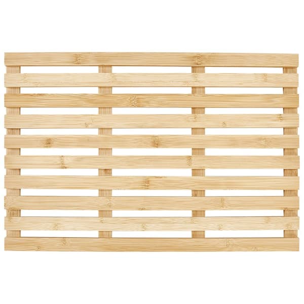 Bambuinen kylpyhuonematto 53 x 36 cm vaaleaa puuta BARTOW Lumarko!