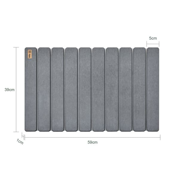 SoBuy Halkfri Badrumsmatta - Snabbtorkande Diatomitmatta för Badrum, Kök och Sovrum | Grå 59x39cm SDA10-HG