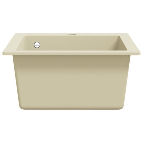 vidaXL Kjøkkenvask enkel kum granitt beige