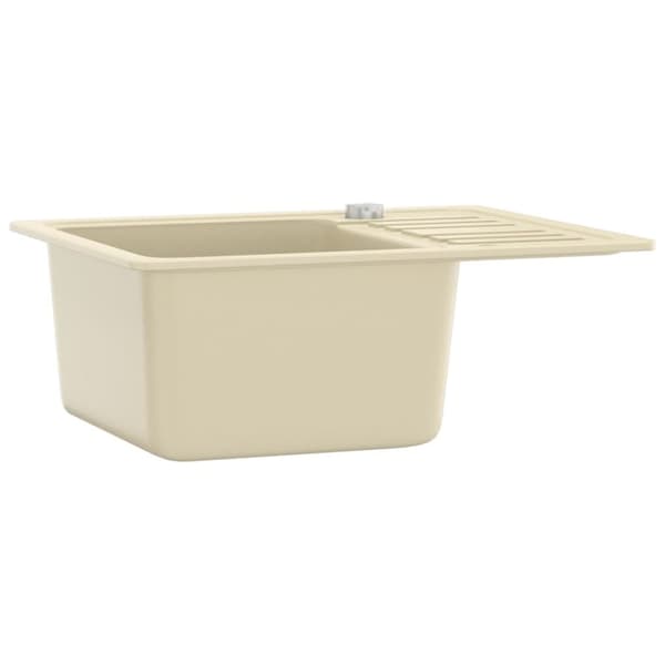 vidaXL køkkenvask granit enkelt vask beige