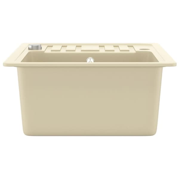 vidaXL køkkenvask granit enkelt vask beige