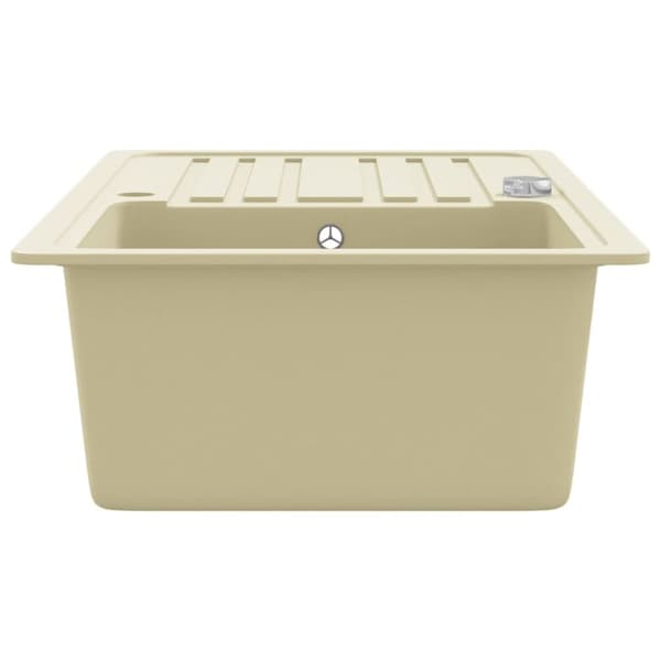 vidaXL køkkenvask granit enkelt vask beige