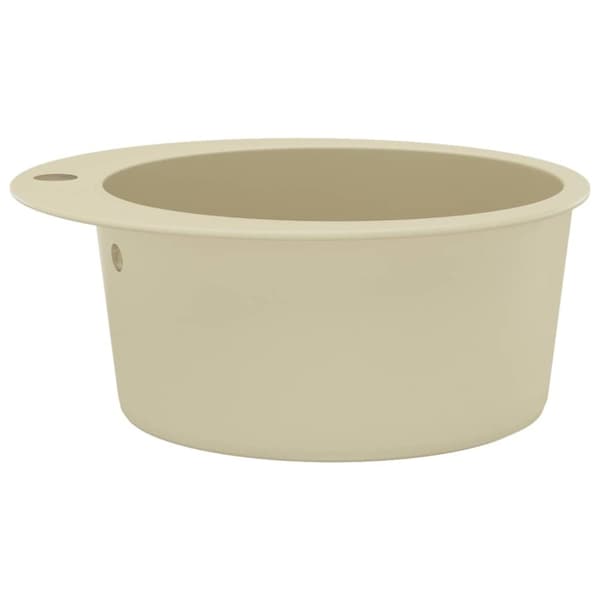 vidaXL køkkenvask granit enkelt vask rund beige