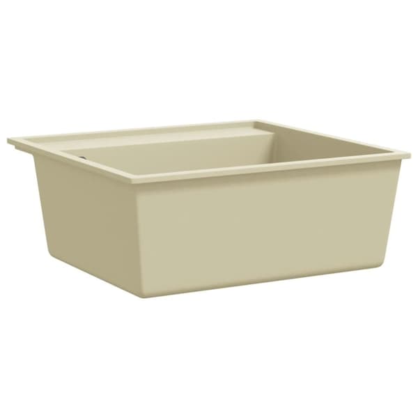 vidaXL køkkenvask med overløbshul granit beige