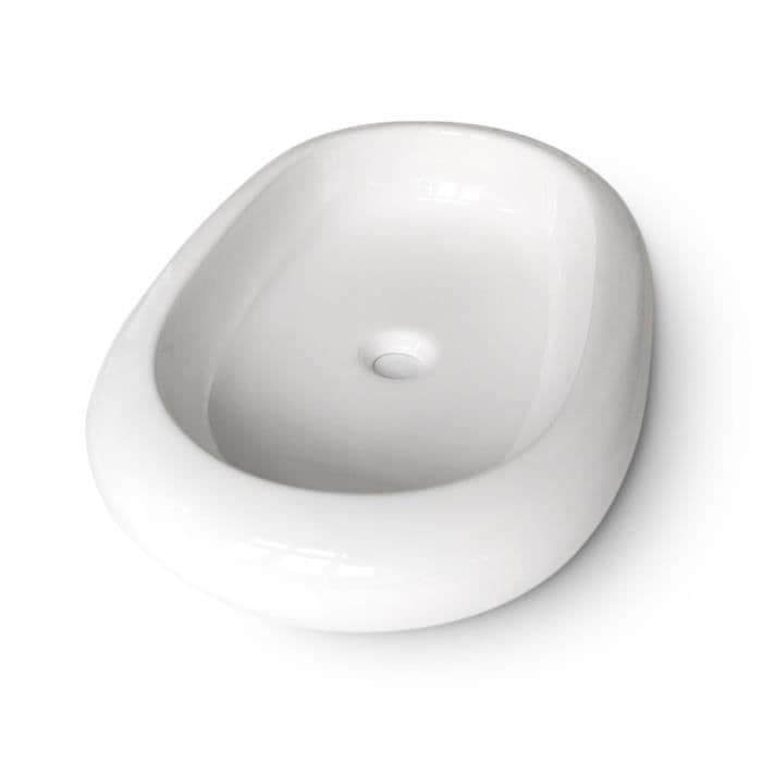 OCEANIC Bänkskiva keramisk oval tvättställ 64x43,5x12 cm Anã